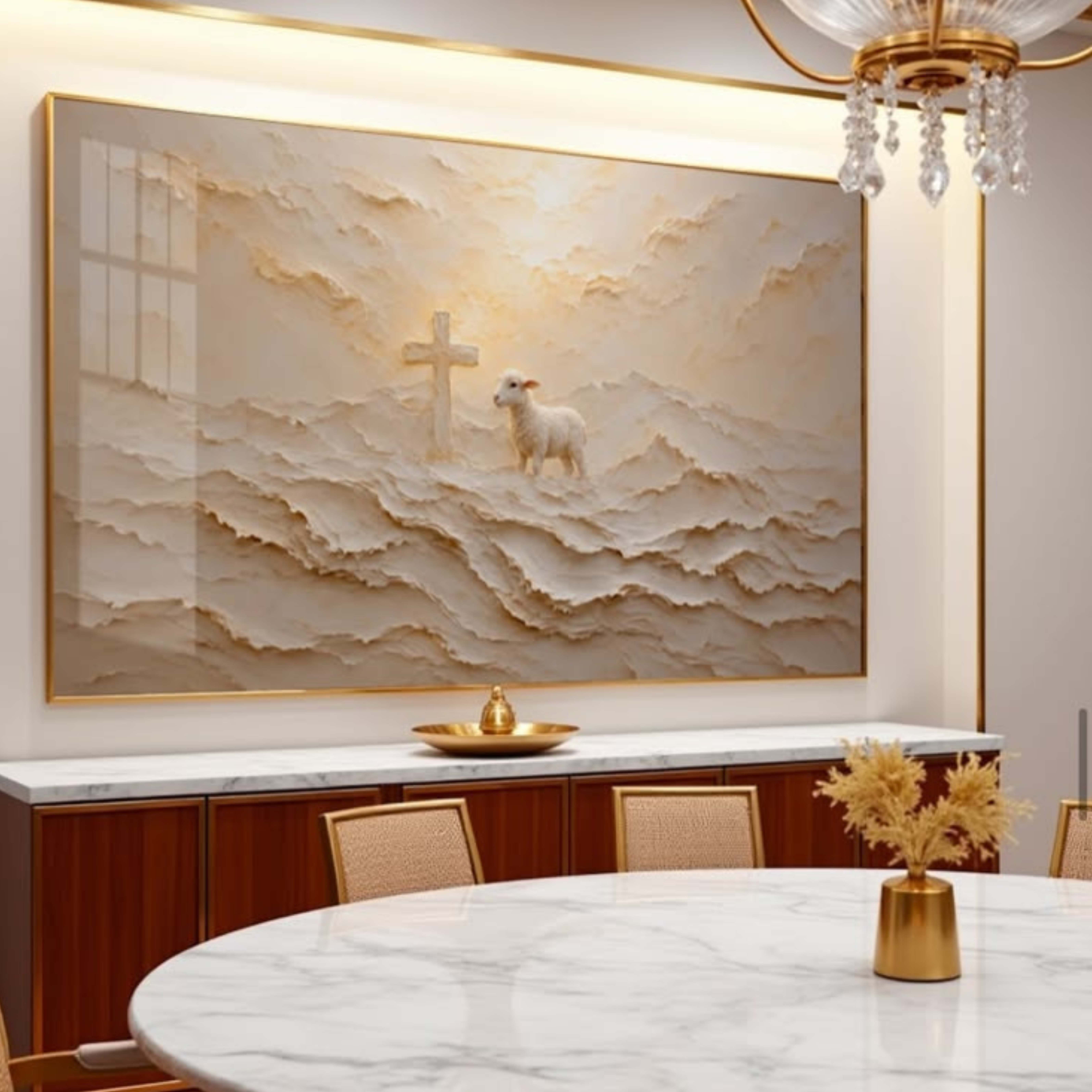 O CORDEIRO E A CRUZ — quadro decorativo