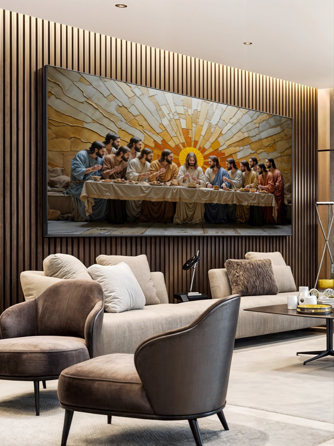 SANTA CEIA LUZ DIVINA — quadro decorativo