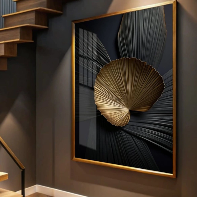 ABSTRATO BLACK OURO — quadro decorativo