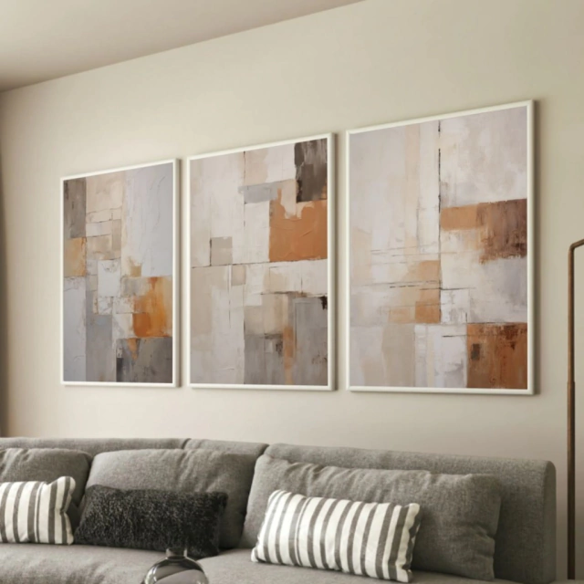 ABSTRATO TRAMA DE TONS — quadro decorativo