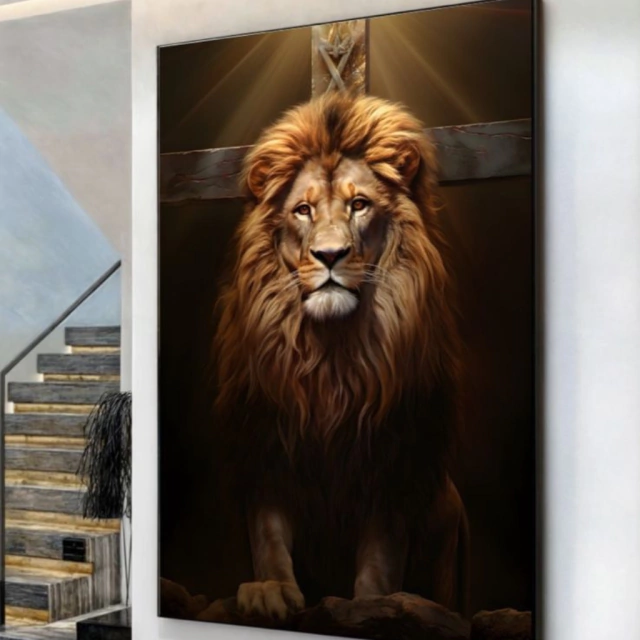 QUADRO LEÃO DA FÉ — quadro decorativo