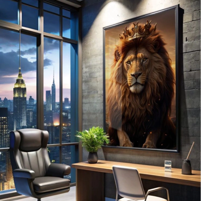 QUADRO LEÃO MAJESTOSO — quadro decorativo