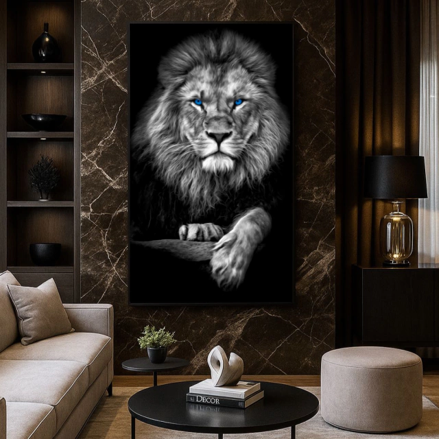 QUADRO MAJESTADE PRETO & BRANCO — quadro decorativo