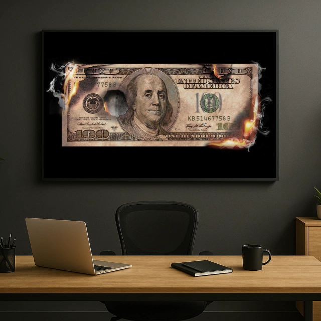 QUADRO O PODER DO DÓLAR — quadro decorativo